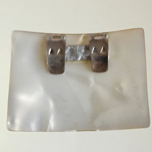 Vintage 1930s-1940s Mother of Pearl Rhinestone Dress or Shoe Clips Set of 2 - Picture 8 of 9